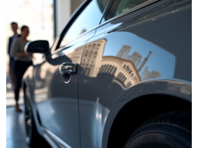 Détail de finition sur une voiture de luxe